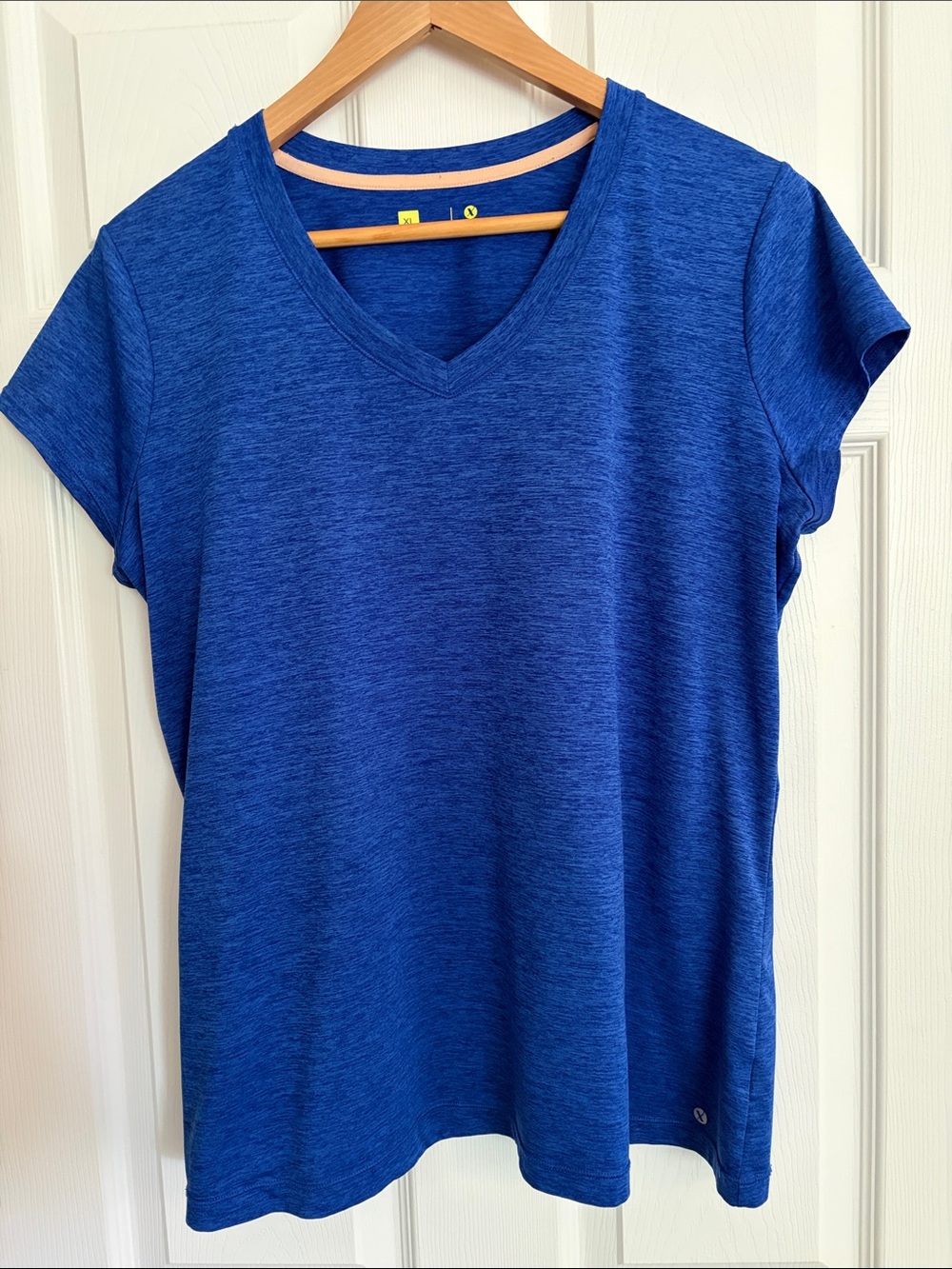 Women's Xersion V-Neck Active Tee - Blue, size XL